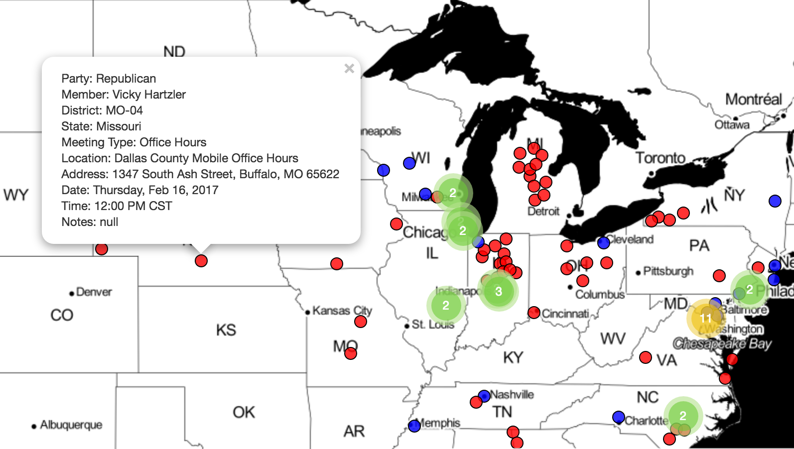 Town Hall Project Map